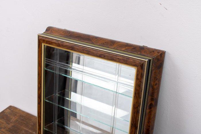 Vitrine - Bois, Verre, copeaux de bruyère - miroir, verre, Antiquités & Art, Curiosités & Brocante