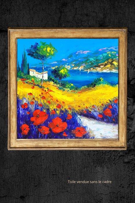 NOLAC - NOLAC - Sentier aux coquelicots, près de Cassis, Antiek en Kunst, Kunst | Schilderijen | Modern