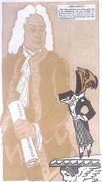 Spotprent over goedgekeurde oratoria in Nazi-Duitsland, Antiek en Kunst, Kunst | Litho's en Zeefdrukken, Verzenden