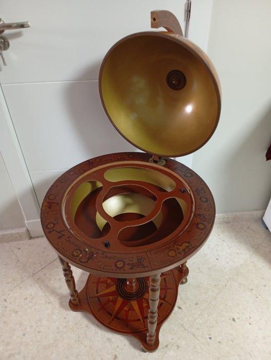 Globe bar - Hout, pasta, Verguld messing - Wereldbol, Antiek en Kunst, Curiosa en Brocante