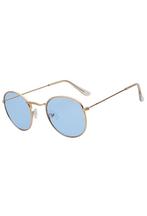 Ronde Bril Round Metal Goud Montuur Rond Blauwe Glazen Blauw, Handtassen en Accessoires, Zonnebrillen en Brillen | Dames, Ophalen of Verzenden