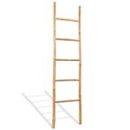 vidaXL Handdoekladder met 5 sporten 150 cm bamboe, Verzenden, Nieuw