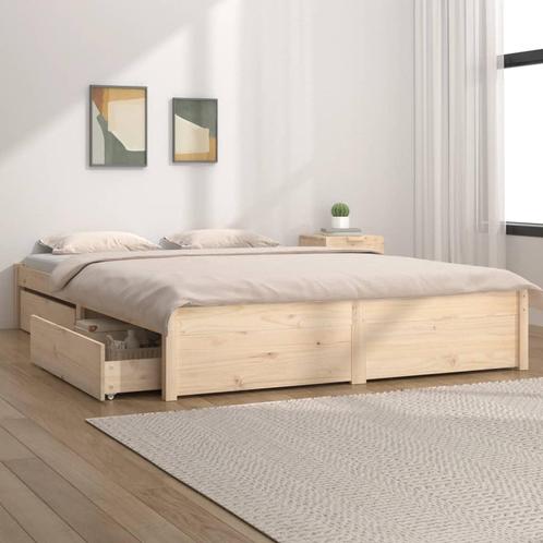 vidaXL Bedframe met lades wit 135x190 cm, Huis en Inrichting, Slaapkamer | Bedden, Nieuw, Verzenden
