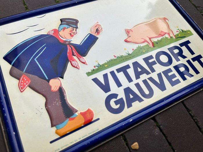 Rob Otten - Vitafort Gauverit - Reclamebord - blik, Antiek en Kunst, Antiek | Wandborden en Tegels