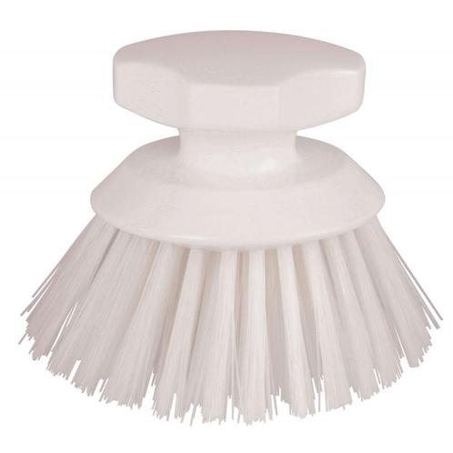 Borstel met ronde kop van polyester, met witte haren - kerbl, Dieren en Toebehoren, Stalling en Weidegang