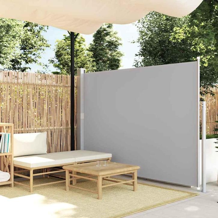 vidaXL Windscherm uittrekbaar 160x500 cm grijs, Tuin en Terras, Parasols, Nieuw, Verzenden