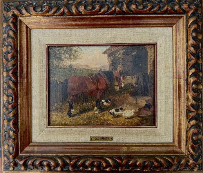John Frederick Herring Jr. (1820–1907) - Escena de establo, Antiquités & Art, Art | Peinture | Classique