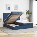 vidaXL Ottoman bed met matrassen 200x200cm stof blauw, Huis en Inrichting, Slaapkamer | Bedden, Verzenden, Nieuw