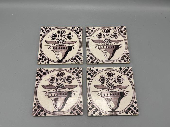 Tegel - 1840-1880 - Delft tegels mangaan, Antiek en Kunst, Antiek | Glaswerk en Kristal