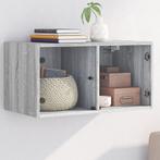 vidaXL Wandkast met glazen deuren 68,5x37x35 cm grijs sonoma, Verzenden, Nieuw