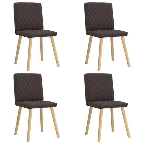 vidaXL Eetkamerstoelen 4 st stof donkerbruin, Huis en Inrichting, Stoelen, Nieuw, Verzenden