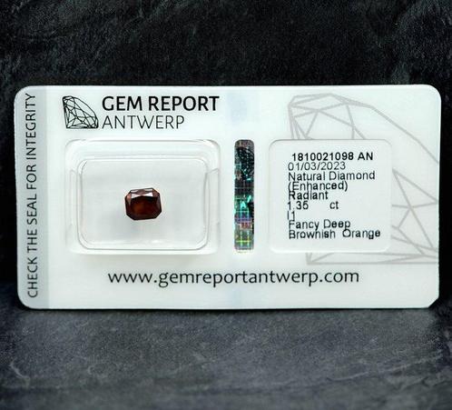1 pcs Diamant (Kleurbehandeld) - 1.35 ct - Radiant - Fancy, Handtassen en Accessoires, Edelstenen