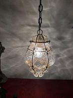 Plafondlamp - Glas, Metaal - Vintage hanglamp in transparant
