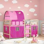 vidaXL Kinderhoogslaper met tunnel 90x200 cm massief, Verzenden, Nieuw