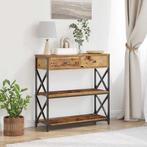 vidaXL Console Tafel met lade met plank Oud hout 75 x 28 x, Huis en Inrichting, Tafels | Bijzettafels, Verzenden, Nieuw