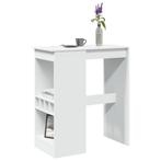 vidaXL Table de bar avec étagères blanc bois, Maison & Meubles, Verzenden, Neuf