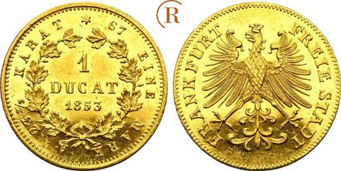 Dukat 1853 Frankfurt Stadt:, Timbres & Monnaies, Monnaies | Europe | Monnaies non-euro, Envoi