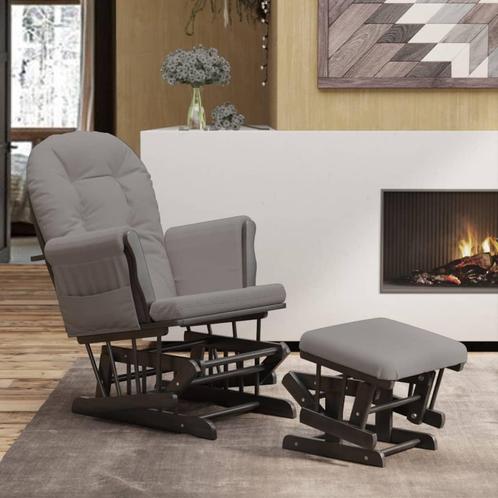 vidaXL Schuifstoel met voetenbank stof lichtgrijs, Huis en Inrichting, Stoelen, Nieuw, Verzenden