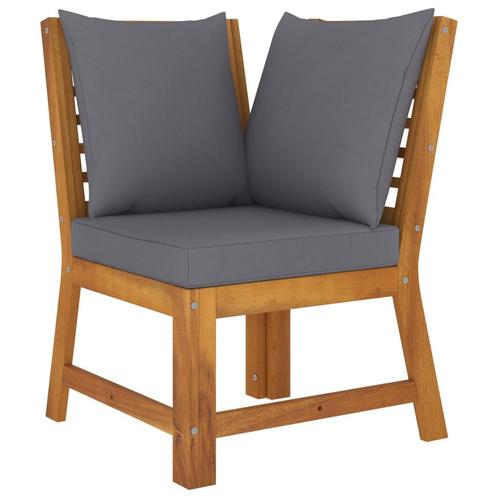 vidaXL Hoekbank sectioneel met donkergrijs kussen massief, Tuin en Terras, Tuinsets en Loungesets, Nieuw, Verzenden