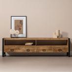 Tv-meubel Mangohout Britt 220 cm, Huis en Inrichting, Verzenden, Nieuw, Overige houtsoorten, Industriële meubels