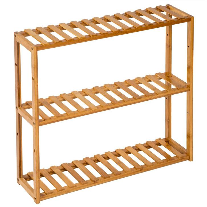 tectake Badkamerrek van bamboe 60x15x54,5cm - bruin, Huis en Inrichting, Overige Huis en Inrichting, Verzenden