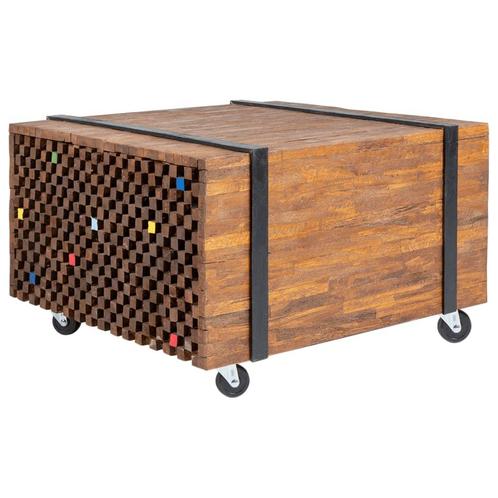 vidaXL Bijzettafel teakhout 60x60x38 cm, Huis en Inrichting, Tafels | Bijzettafels, Nieuw, Verzenden