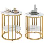 Bijzettafel Set - Industrieel Design - Goudkleurig, Huis en Inrichting, Tafels | Bijzettafels, Ophalen of Verzenden, Nieuw, Modern
