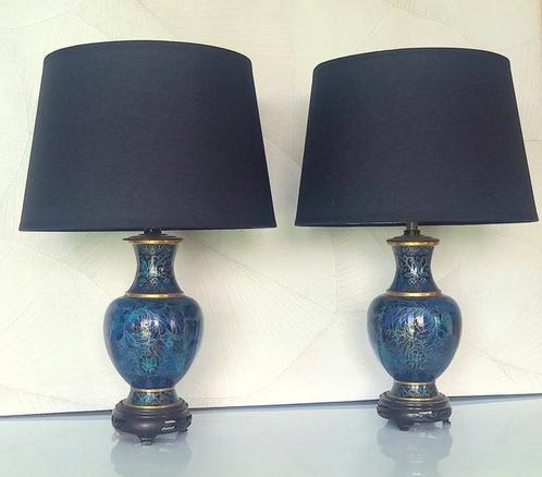 Lampe (2) - Vases - Inspiration Asiatique - Bois, Laiton,, Antiek en Kunst, Curiosa en Brocante
