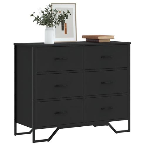 vidaXL Ladekast 91x35,5x74,5 cm bewerkt hout zwart, Huis en Inrichting, Kasten | Overige, Nieuw, Verzenden