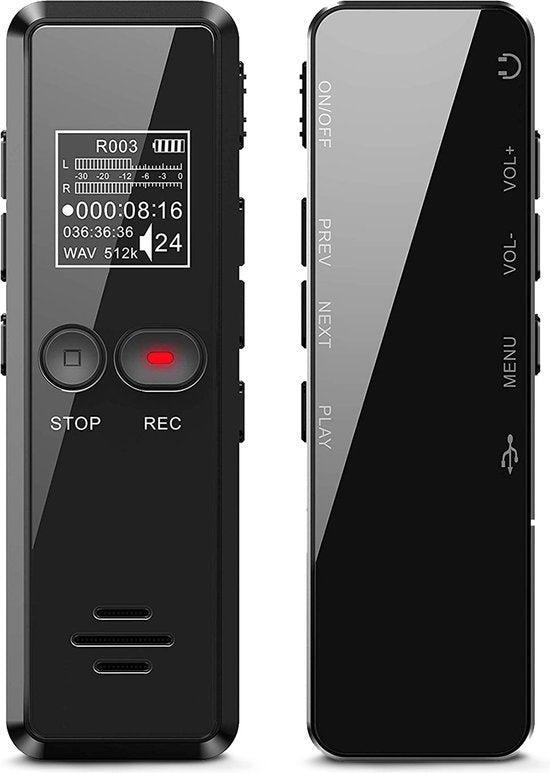 2dekans | Auronic Digitale Voice Recorder - Dictafoon - 8GB, Audio, Tv en Foto, Foto | Geheugenkaarten, Ophalen of Verzenden