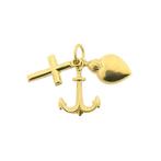 Gouden hanger; Geloof hoop en liefde (kettinghanger), Handtassen en Accessoires, Ophalen of Verzenden, Gebruikt, Goud, Overige merken