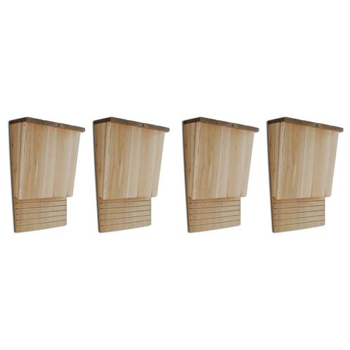 vidaXL Vleermuizenkasten 4 st 22x12x34 cm hout, Tuin en Terras, Vogelhuisjes en Vogelbaden, Nieuw, Verzenden