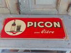 Panneau publicitaire vintage en fer-blanc Picon avec bière -, Antiek en Kunst