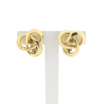 Bicolor gouden oorclips als knoop | Vintage (witgoud) beschikbaar voor biedingen