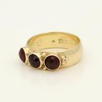 Ring - 14 karaat Geel goud - Granaat, Nieuw