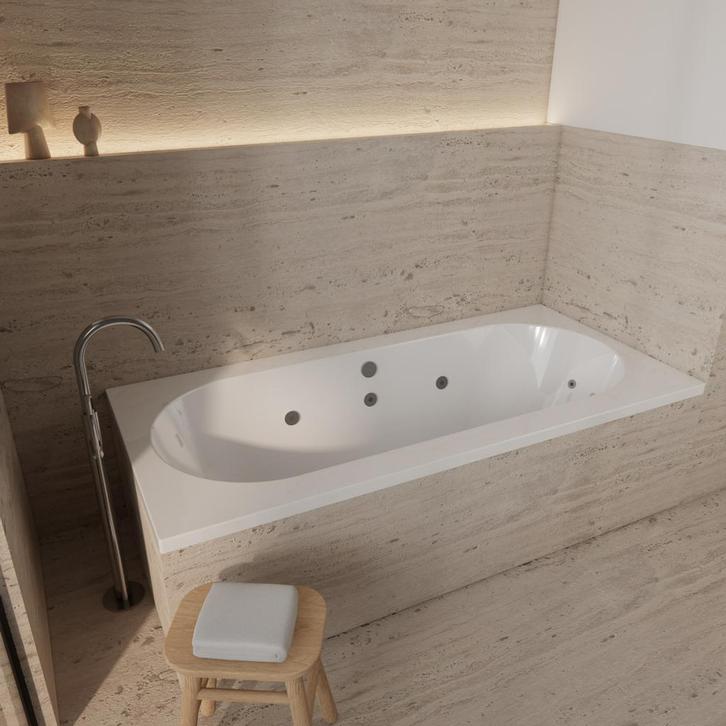 Bubbelbad BWS Urby 180x80 cm Enkel Systeem | Direct, Doe-het-zelf en Bouw, Sanitair, Bad, Nieuw, Chroom, Ophalen of Verzenden