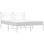 Bedframe met Hoofdbord 160x200 Wit Metaal | Tweede Kansje, Huis en Inrichting, Slaapkamer | Bedden, Verzenden, Wit, 200 cm, Metaal