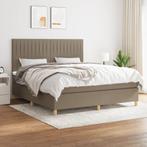 vidaXL Boxspring met matras stof taupe 180x200 cm, Verzenden, Nieuw