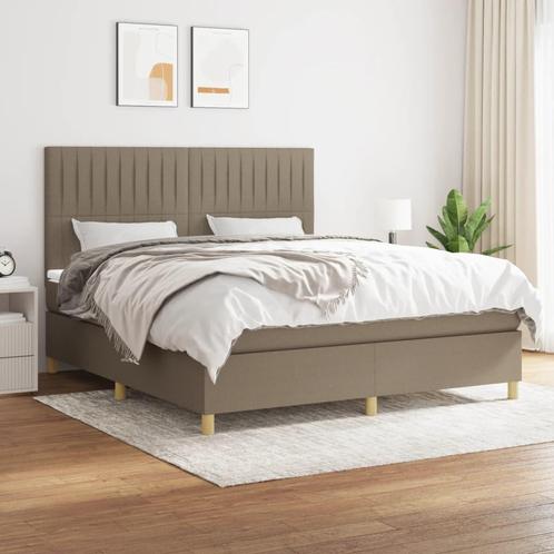 vidaXL Boxspring met matras stof taupe 180x200 cm, Huis en Inrichting, Slaapkamer | Bedden, Nieuw, Verzenden