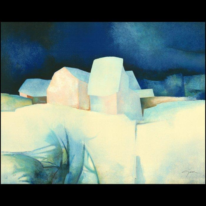 Claude Gaveau (1940) - Hameau enneigé - Grand Format, Antiek en Kunst, Antiek | Overige Antiek