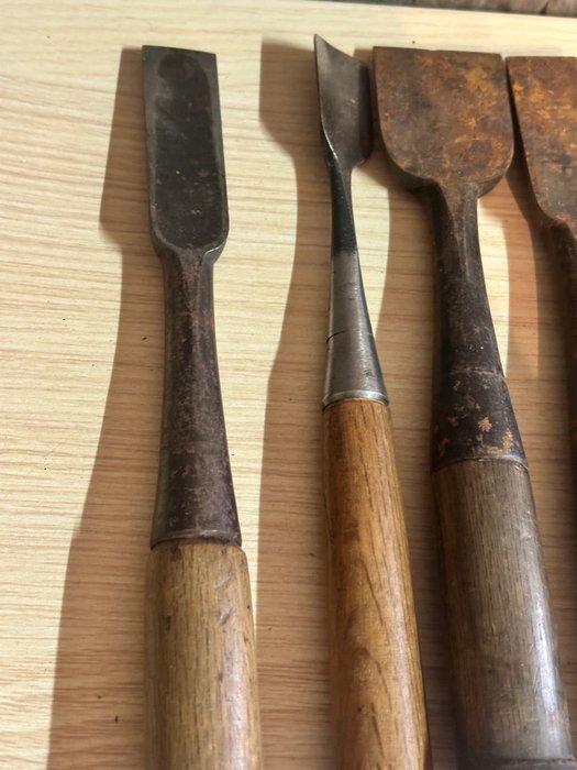 Japanese Vintage Nomi Carpentry Chisels (Lot of 9):, Antiek en Kunst, Antiek | Wandborden en Tegels
