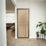 Stalen Binnendeur Olijfgroen 6 Vlaks Mat glas Luxe design, Doe-het-zelf en Bouw, Deuren en Vliegenramen, Minder dan 80 cm, Binnendeur