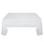 Tafelkleed Wit 140x240cm Met Ingeweven Satijnband - Treb Cla, Huis en Inrichting, Verzenden, Nieuw, Overige kleuren, Tafelkleed of Tafelzeil