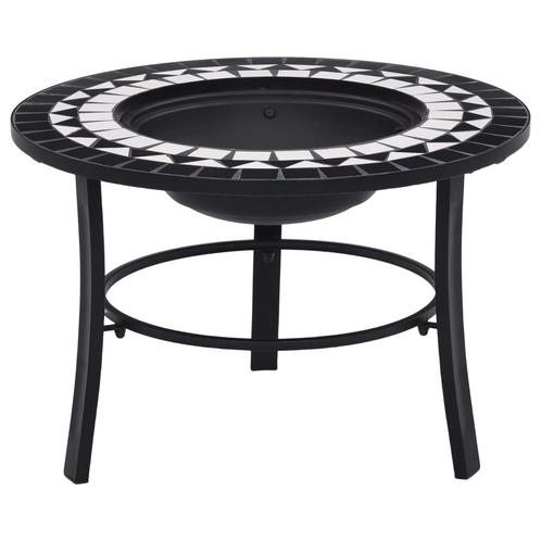 vidaXL Vuurschaal mozaïek 68 cm keramiek zwart en wit, Huis en Inrichting, Haarden, Nieuw, Verzenden