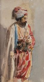 Scuola Orientalista (XIX) - Figura maschile, Antiek en Kunst