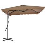 vidaXL Parasol met stalen paal 250x250 cm taupe, Jardin & Terrasse, Verzenden