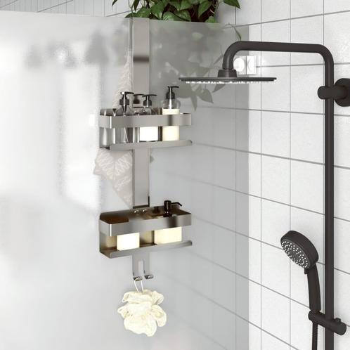 vidaXL Doucherekje hangend geborsteld 304 roestvrij staal, Huis en Inrichting, Woonaccessoires | Wandplanken en Boekenplanken