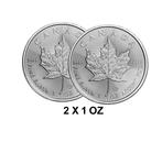 Canada. 2 x 1 oz $5 CAD Canadian Silver Maple Leaf Coin, Postzegels en Munten