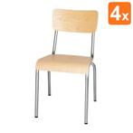 Stoelen | CANTINA | Hout/Staal | Hout (Essen) | Grijs Frame, Zakelijke goederen, Verzenden, Nieuw in verpakking