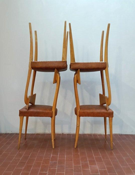 Eetkamerstoel - Beuken - Set van vier vintage stoelen., Antiquités & Art, Art | Objets design